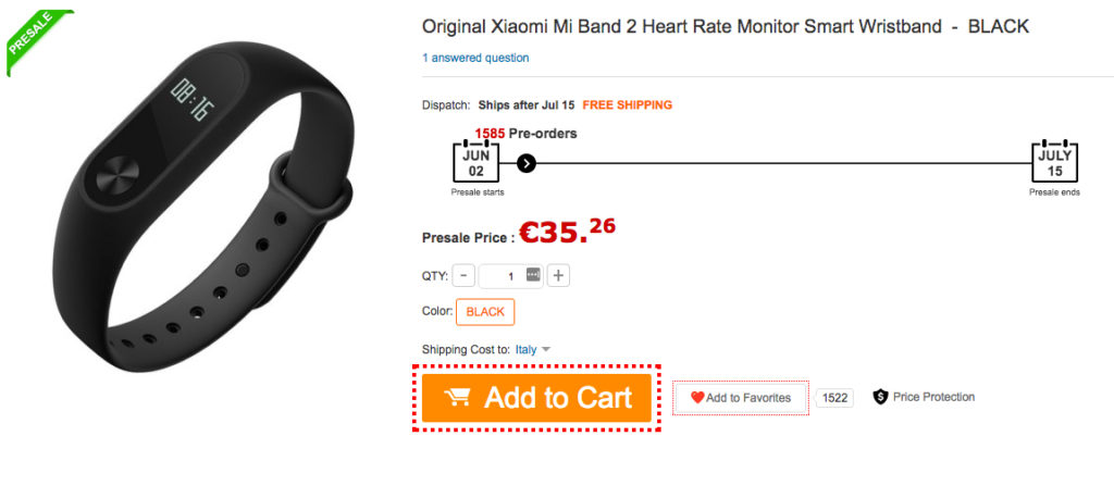 Xiaomi Mi Band 2 gearbest