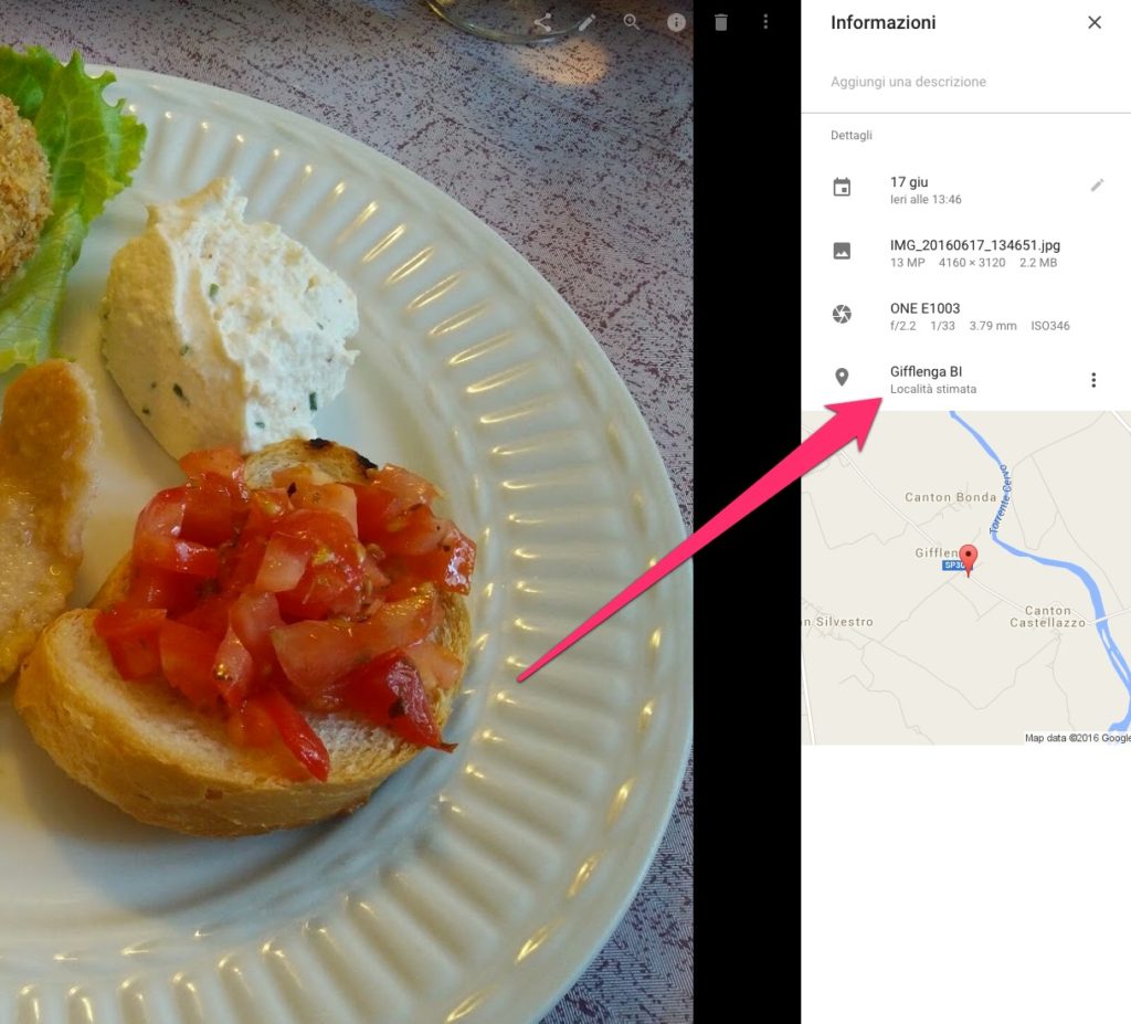 google foto geolocalizzazione