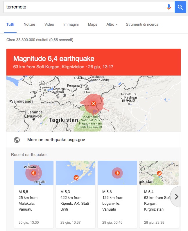 google terremoto