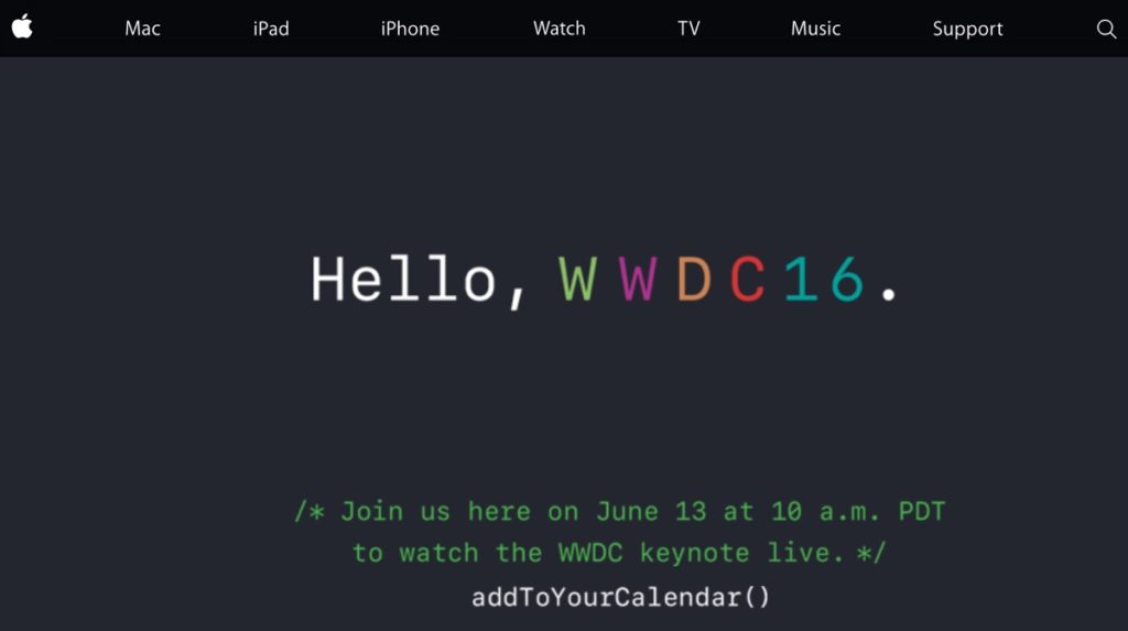 keynote WWDC 2016