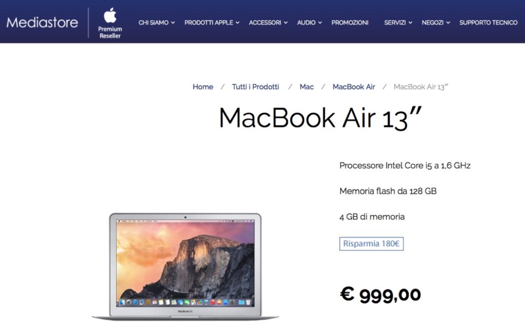 mediastore macbook 13 999 euro