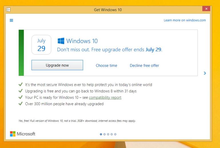 Nuova finestra aggiornamento Windows 10