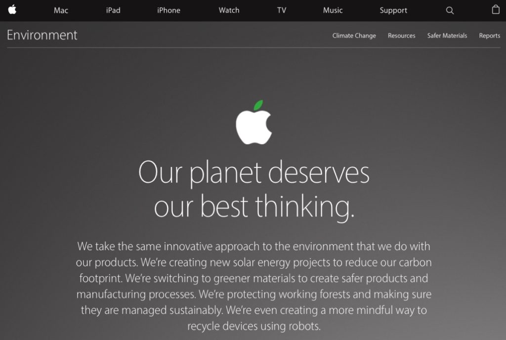 temi sociali apple ambiente