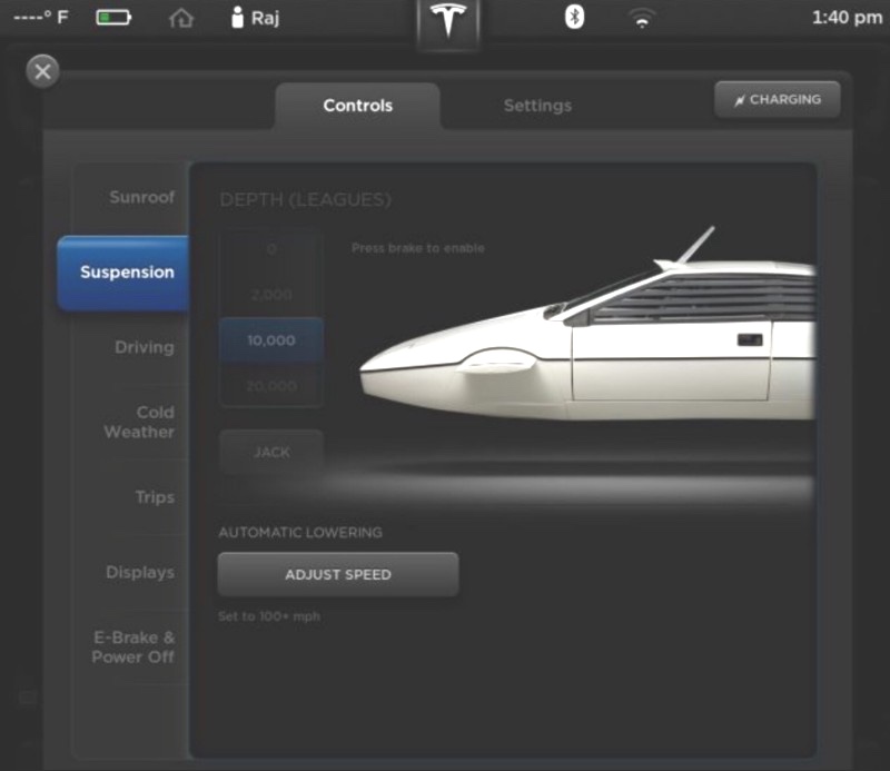 tesla model S galleggia barca Lotus Esprit James Bond