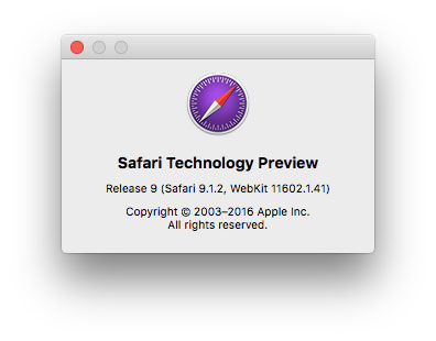  Safari Technology Preview release 9