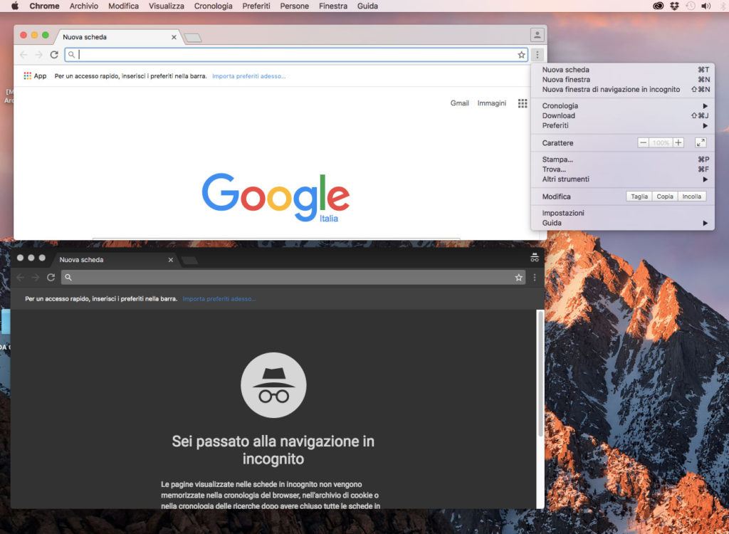 Chrome52 Esempio mac