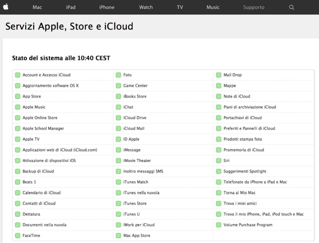 problema app store servizi Apple