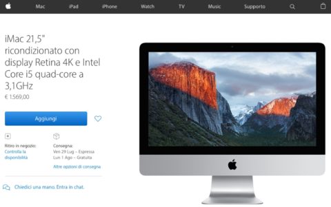 ricondizionati apple imac 21 retina 4k