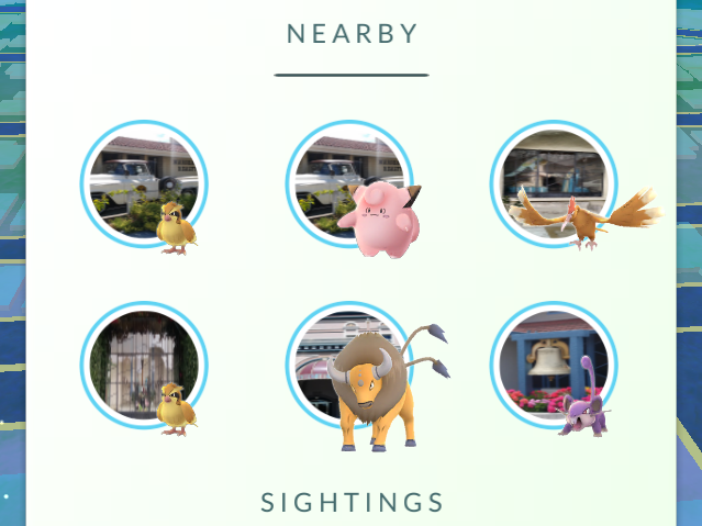 Nearby e Sightings pokemon 2