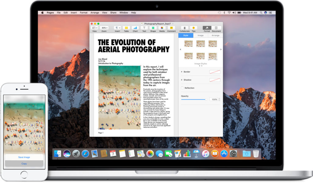 È possibile copiare immagini, video e testi da un’app sull’iPhone, e incollarli in un’altra app sul Mac che si trova nella vicinanze, o viceversa. 