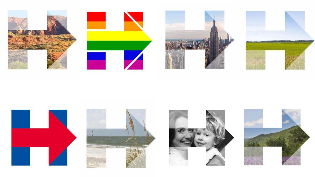 Logo Hillary in vari contesti