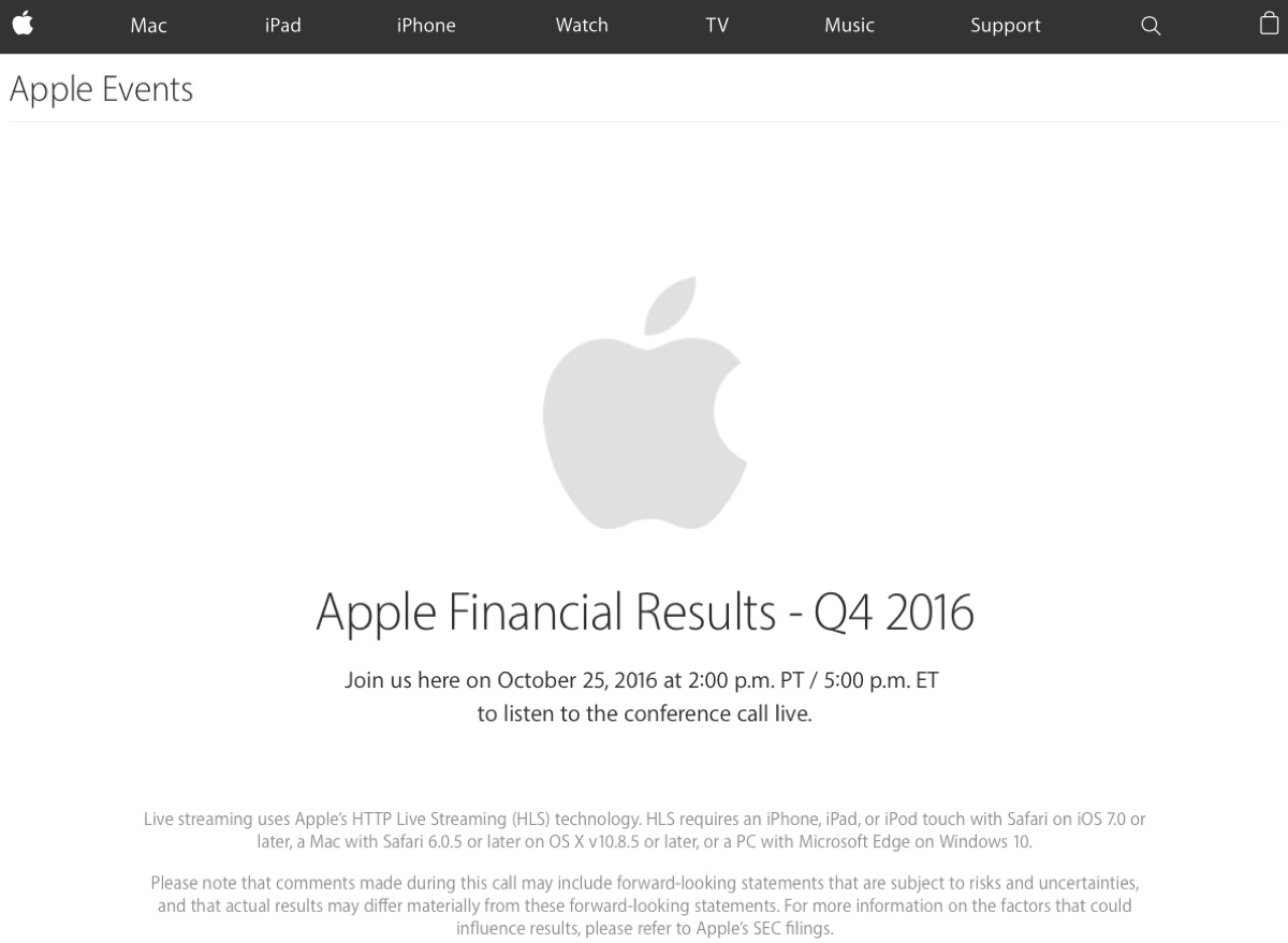 risultati fiscali apple q4-2016