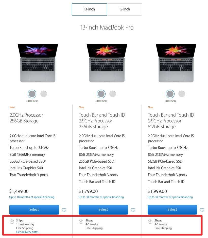 spedizione-dei-nuovi-macbook-pro-usa-4-5-settimane