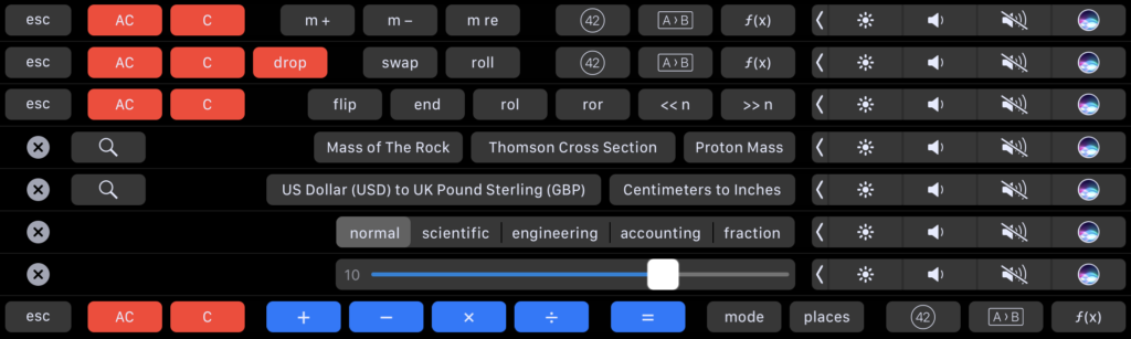 PCalc sulla Touch Bar