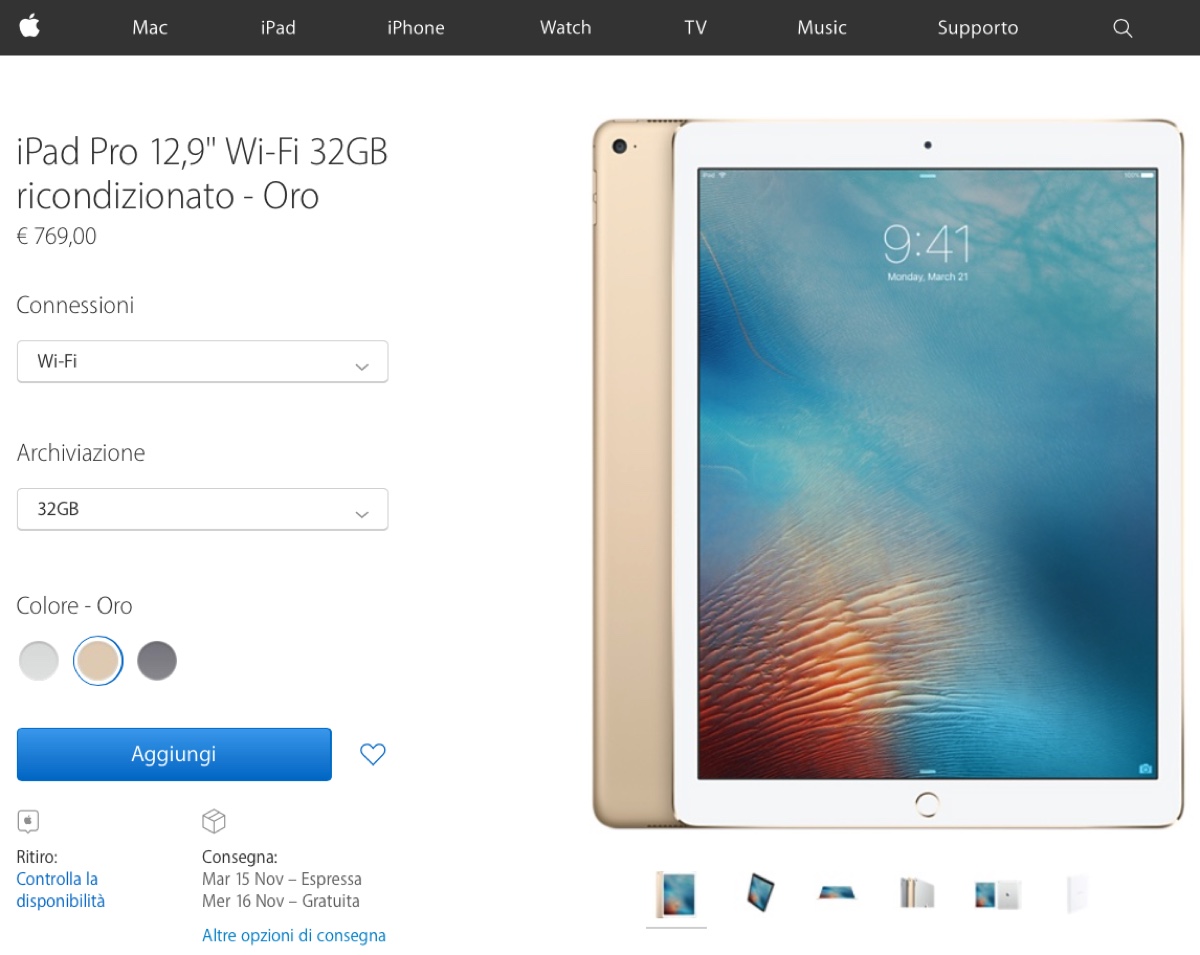 iPad Pro 12,9” ricondizionati su Apple Store online da 769 euro ...