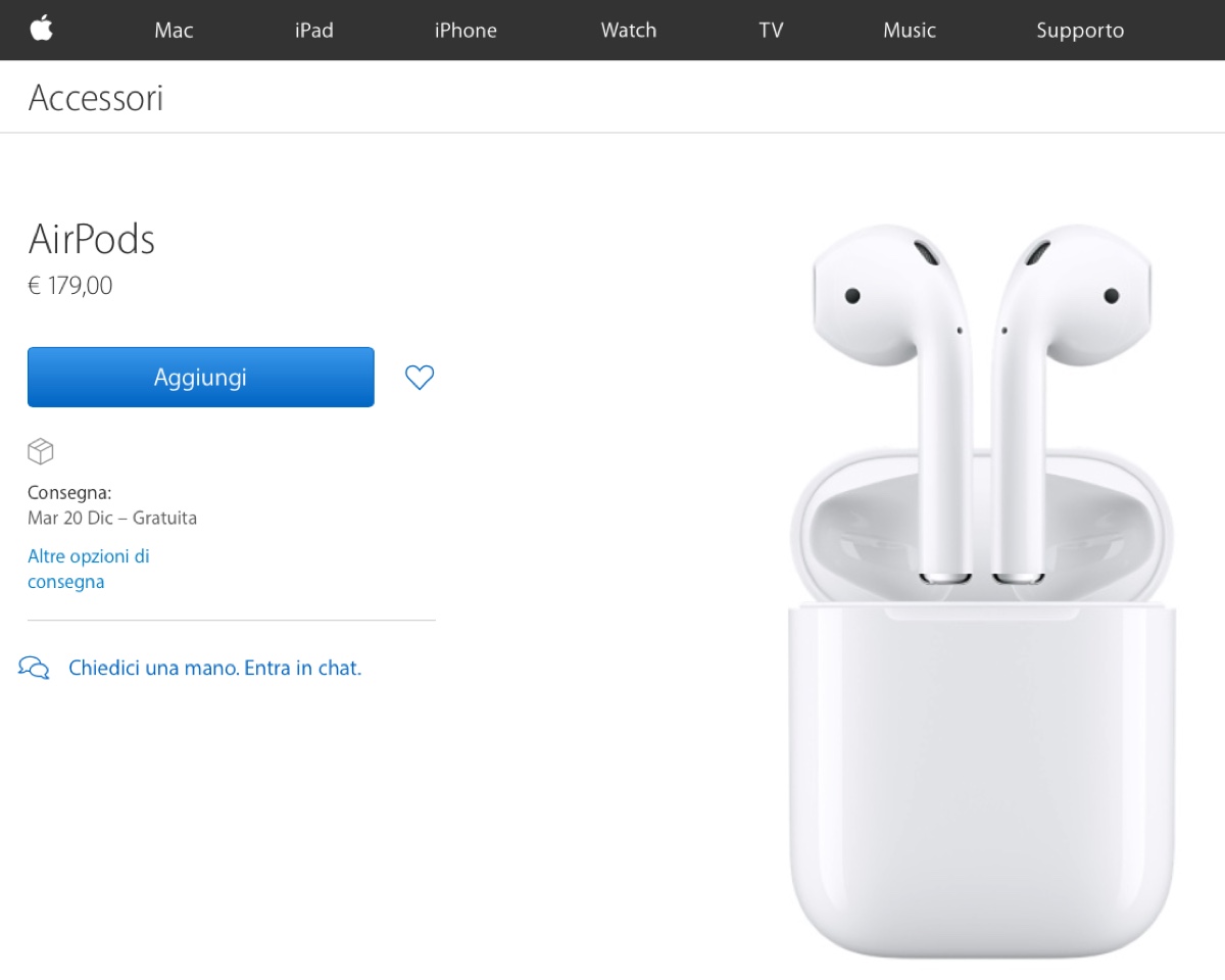 airpods disponibili