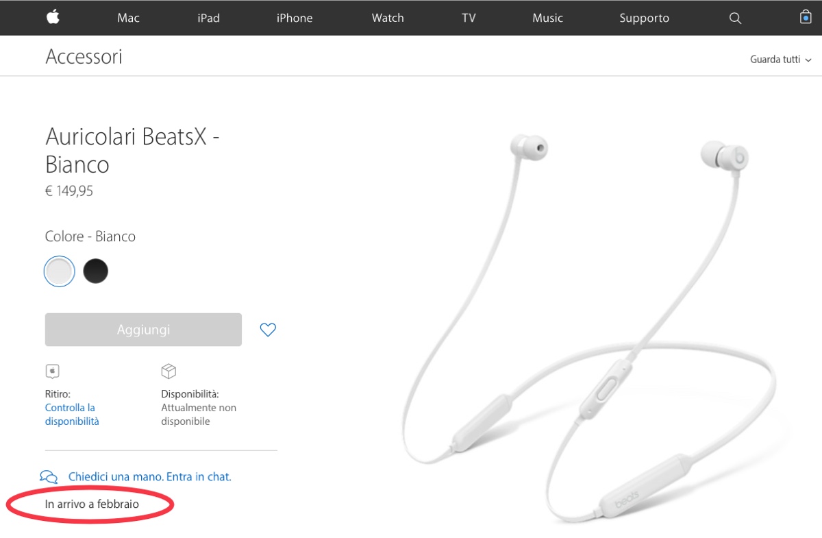 beatsx ritardo febbraio