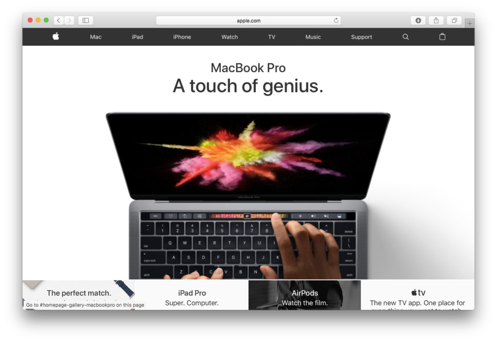 Home page Apple