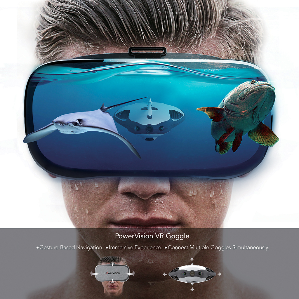 drone subacqueo PowerVision VR Goggle