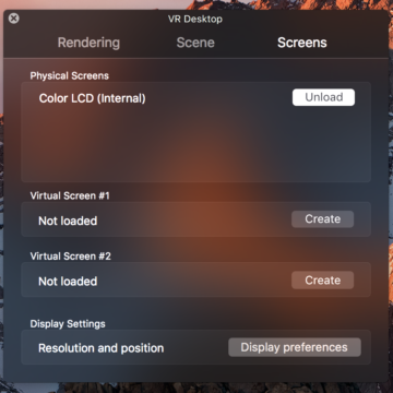 vr settings-screens