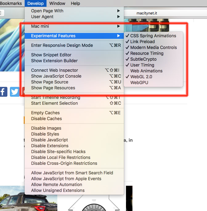 Funzioni sperimentali