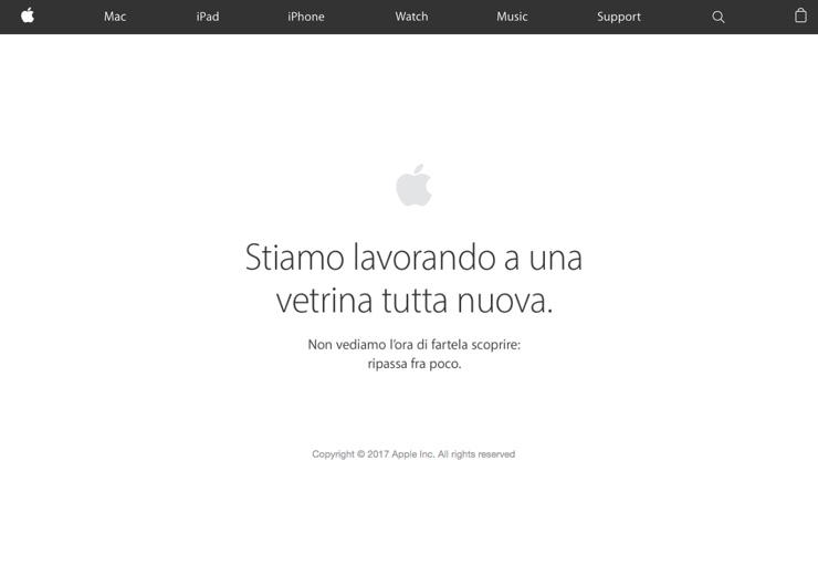 apple store online fuori servizio