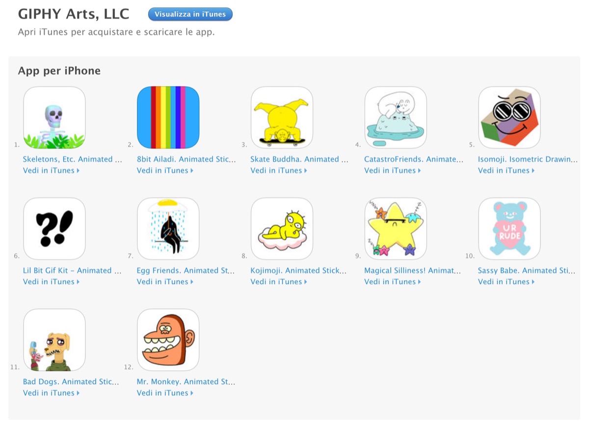 giphy adesivi imessage