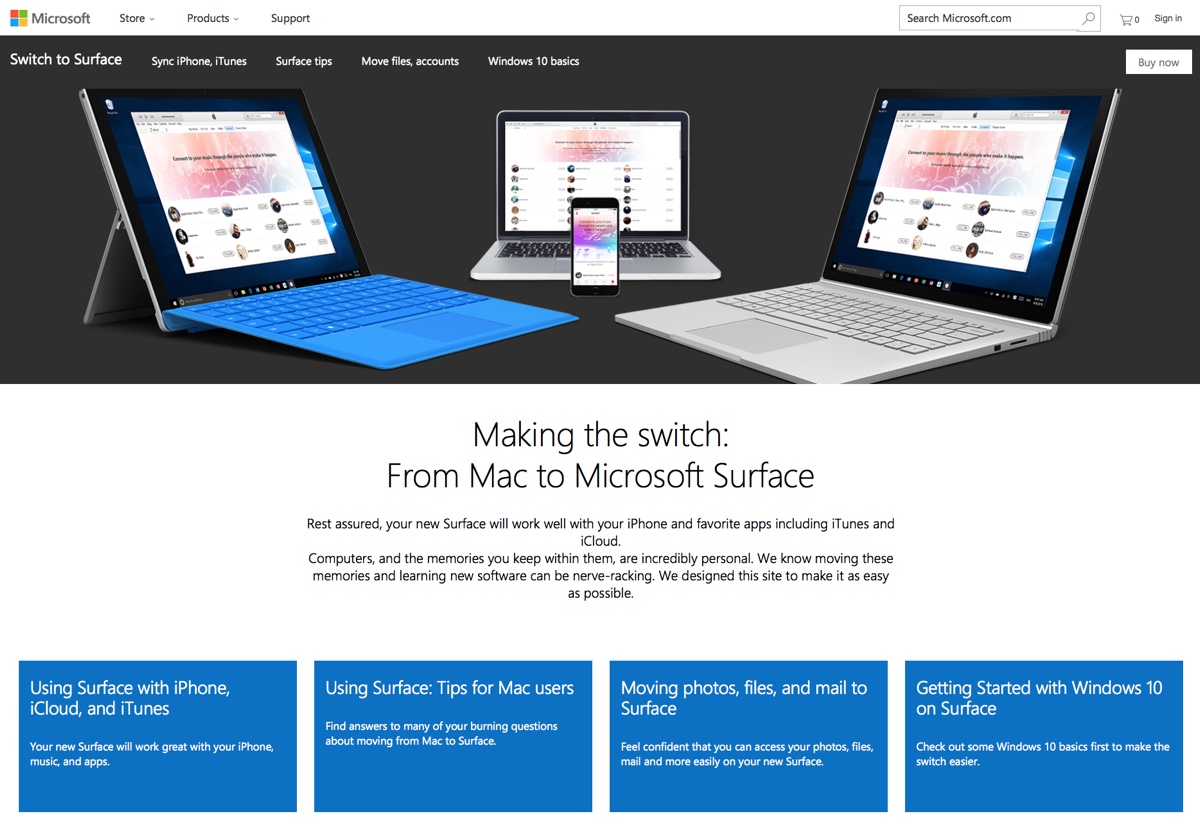 migrare da Mac a Surface sito