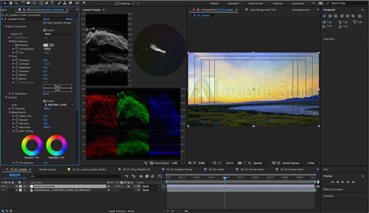 After Effects CC - Lumetri Scopes