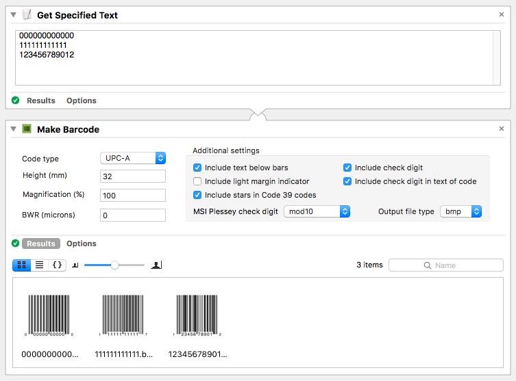 Esempio codici a barre