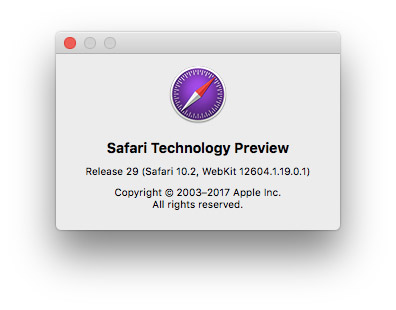  Safari Technology Preview 29 