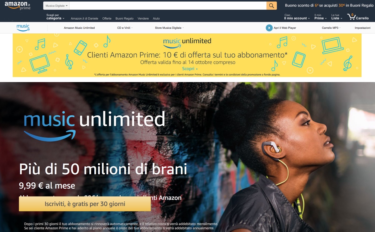 Amazon Music Unlimited web