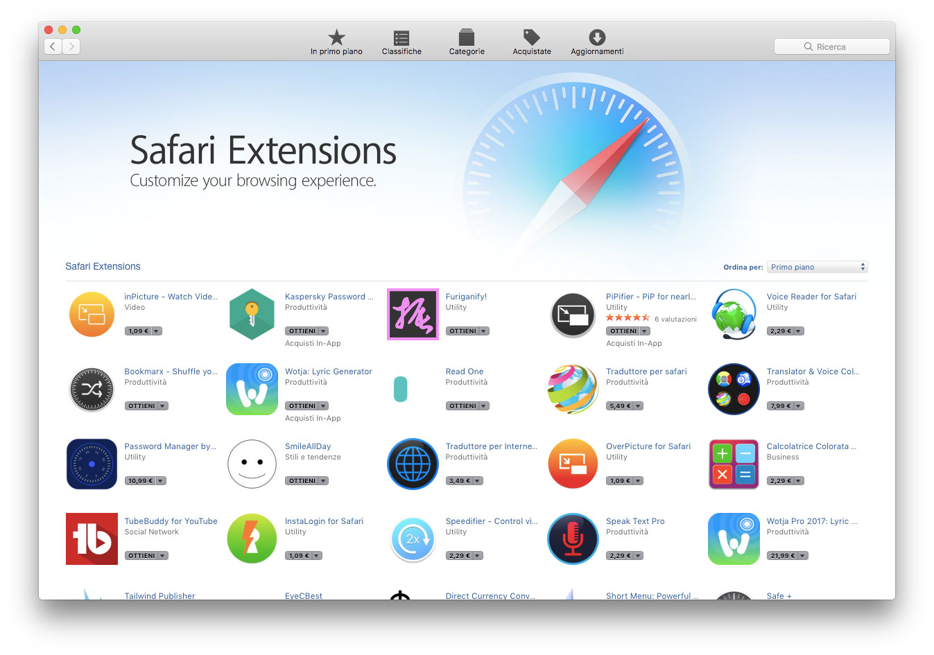 estensioni di Safari Estensioni Safari