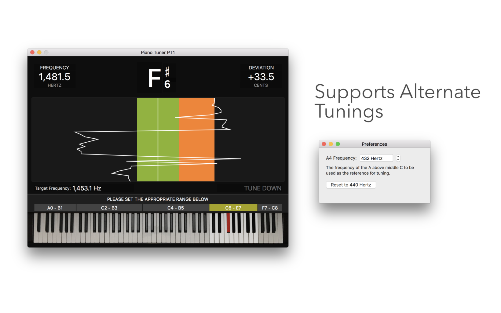1 PC d53 Marrone Albero Pianoforte Tuning Sintonizzatore Pianoforte Strumento per Tunner 
