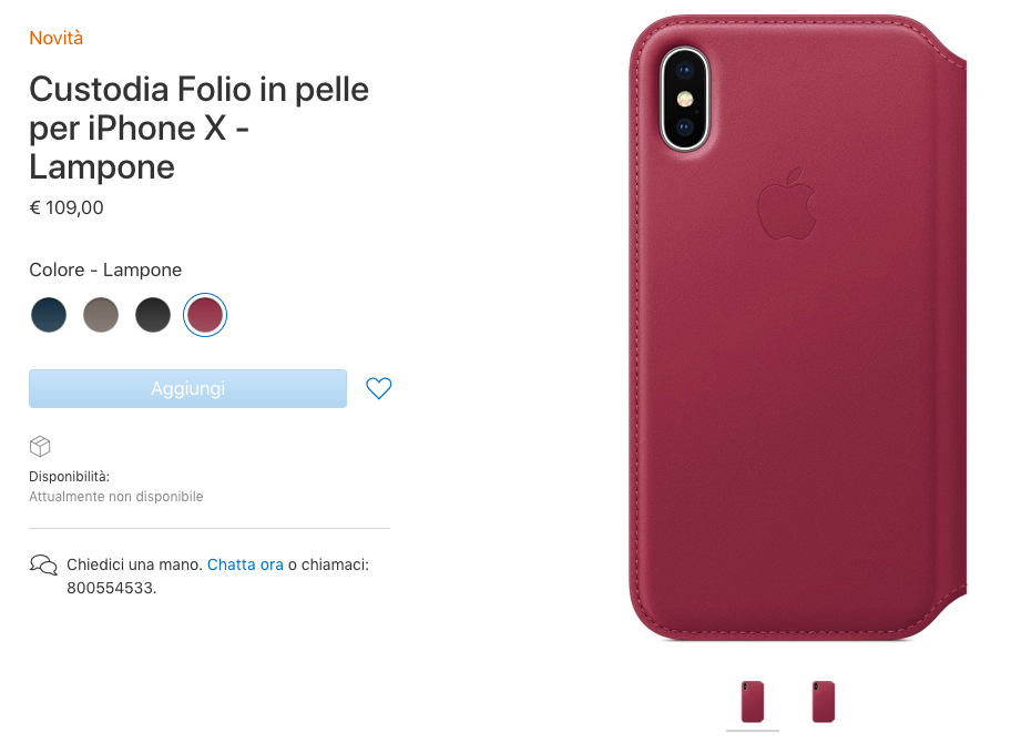 Custodia Folio per iPhone X