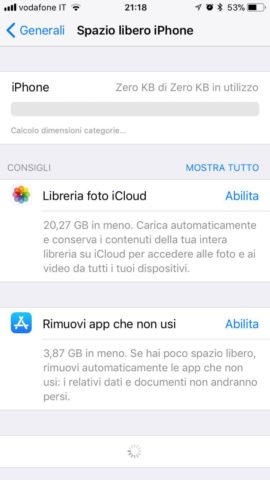 liberare spazio iPhone
