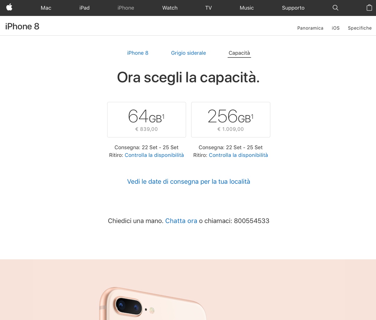 spedizioni iPhone 8 1200