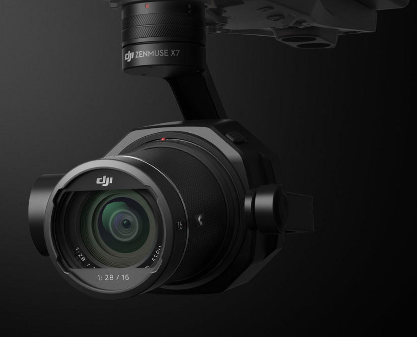 DJI Zenmuse X7, videocamera digitale Super 35 ottimizzata per la cinematografia aerea professionale DJI Zenmuse X7