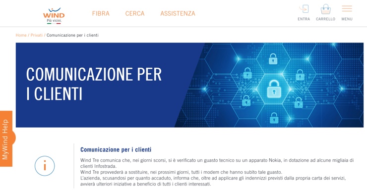 infostrada wind tre fibra bloccata