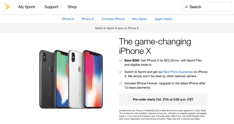 sconti iphone x sprint
