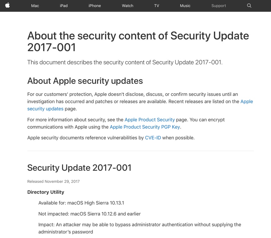 bug high sierra root risolto