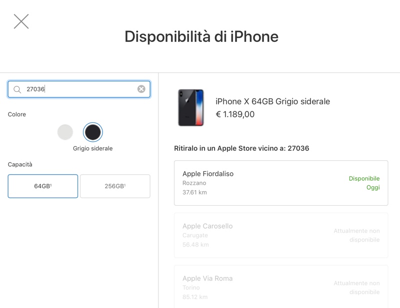 comprare iphone x fiordaliso