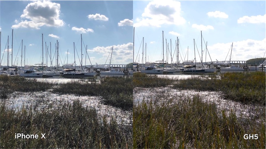 video iphoe x contro Panasonic GH5
