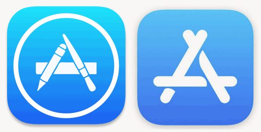 Vecchio e nuovo logo App Store