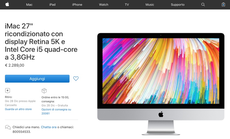 imac 27" 5k ricondizionati apple store