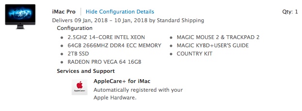 imac pro 18 core