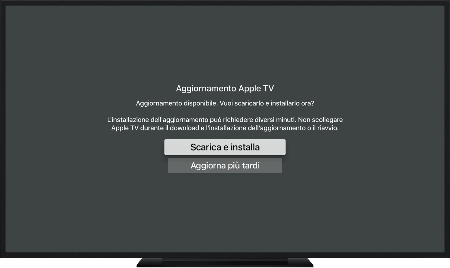 Aggiornamento Apple TV