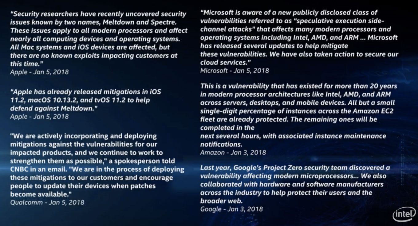 La slide mostrata da Intel - Foto: TechCrunch