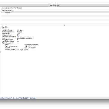 L'unità vista dal System Profiler