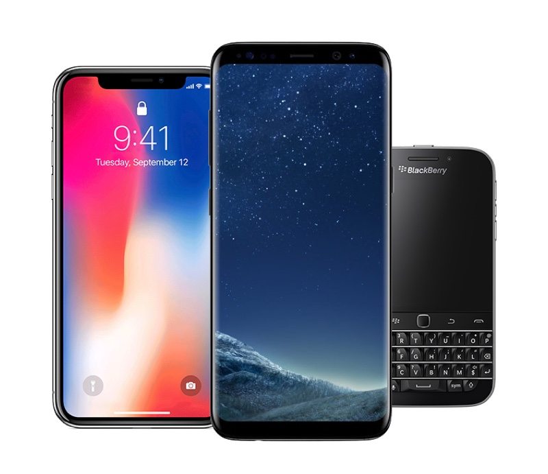 android iphone x blackberry 800